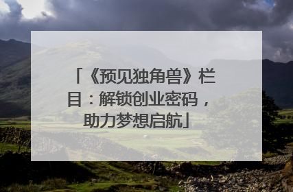《预见独角兽》栏目：解锁创业密码，助力梦想启航
