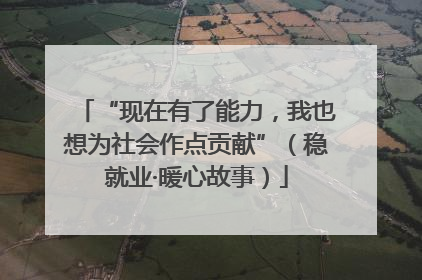 “现在有了能力，我也想为社会作点贡献”（稳就业·暖心故事）
