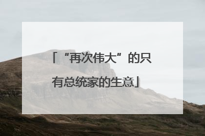 “再次伟大”的只有总统家的生意