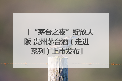 “茅台之夜”绽放大阪 贵州茅台酒（走进系列）上市发布
