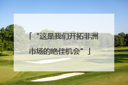 “这是我们开拓非洲市场的绝佳机会”