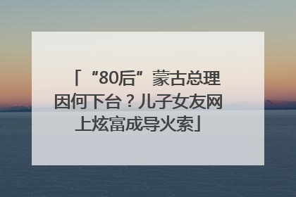 “80后”蒙古总理因何下台？儿子女友网上炫富成导火索