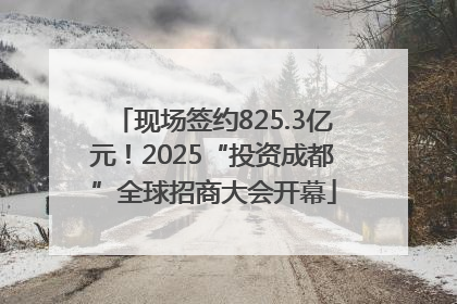 现场签约825.3亿元！2025“投资成都”全球招商大会开幕