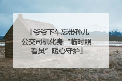 爷爷下车忘带孙儿 公交司机化身“临时照看员”暖心守护