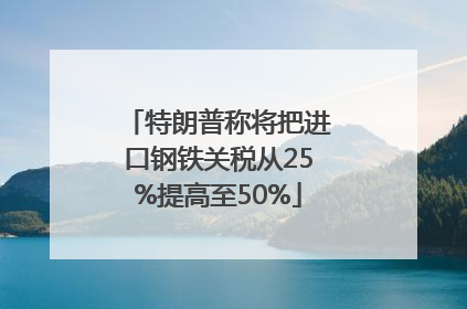 特朗普称将把进口钢铁关税从25%提高至50%