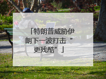特朗普威胁伊朗下一波打击“更残酷”