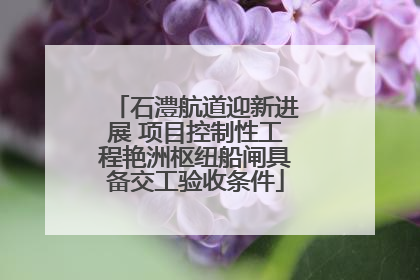石澧航道迎新进展 项目控制性工程艳洲枢纽船闸具备交工验收条件