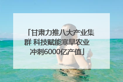 甘肃力推八大产业集群 科技赋能寒旱农业冲刺6000亿产值