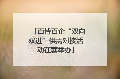 百博百企“双向双进”供需对接活动在蓉举办