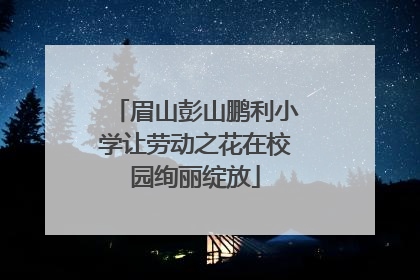 眉山彭山鹏利小学让劳动之花在校园绚丽绽放