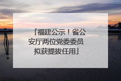 福建公示！省公安厅两位党委委员拟获提拔任用