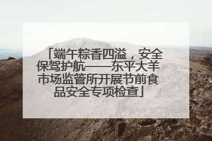 端午粽香四溢，安全保驾护航——东平大羊市场监管所开展节前食品安全专项检查