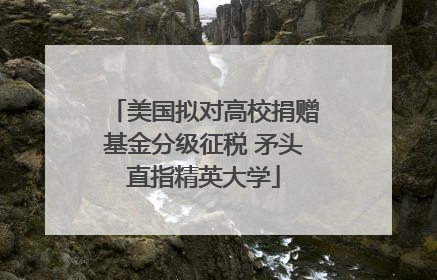 美国拟对高校捐赠基金分级征税 矛头直指精英大学