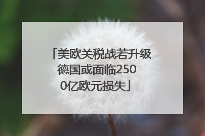 美欧关税战若升级 德国或面临2500亿欧元损失