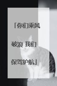 你们乘风破浪 我们保驾护航