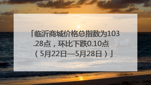 临沂商城价格总指数为103.28点，环比下跌0.10点（5月22日—5月28日）
