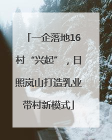 一企落地16村“兴起”，日照岚山打造乳业带村新模式
