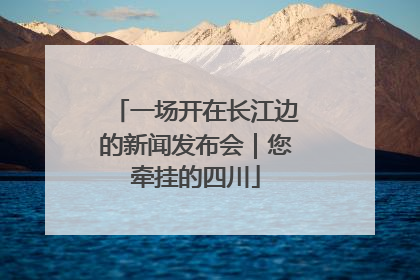 一场开在长江边的新闻发布会｜您牵挂的四川