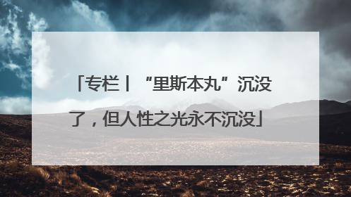 专栏丨“里斯本丸”沉没了，但人性之光永不沉没