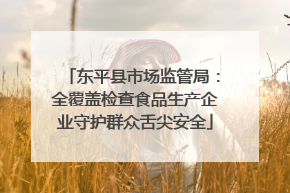 东平县市场监管局：全覆盖检查食品生产企业守护群众舌尖安全