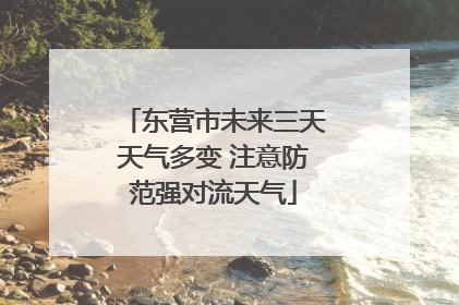 东营市未来三天天气多变 注意防范强对流天气