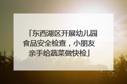 东西湖区开展幼儿园食品安全检查，小朋友亲手给蔬菜做快检