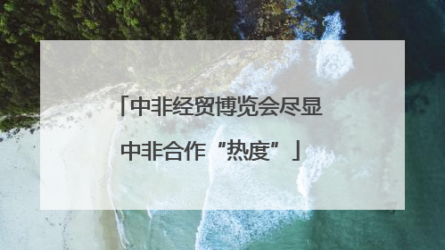 中非经贸博览会尽显中非合作“热度”