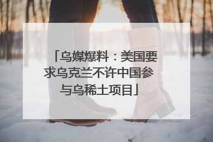 乌媒爆料：美国要求乌克兰不许中国参与乌稀土项目