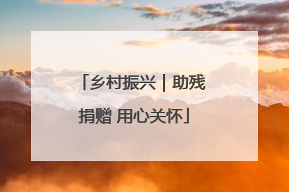 乡村振兴｜助残捐赠 用心关怀