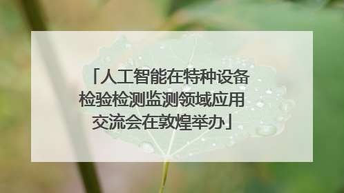 人工智能在特种设备检验检测监测领域应用交流会在敦煌举办