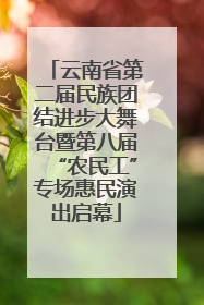 云南省第二届民族团结进步大舞台暨第八届“农民工”专场惠民演出启幕
