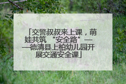交警叔叔来上课，萌娃共筑 “安全路”——德清县上柏幼儿园开展交通安全课