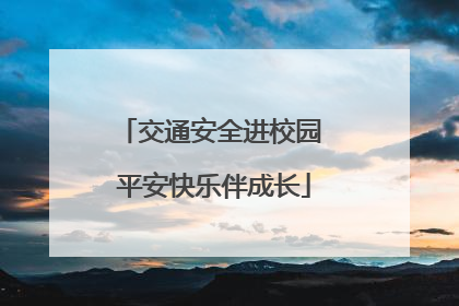 交通安全进校园 平安快乐伴成长