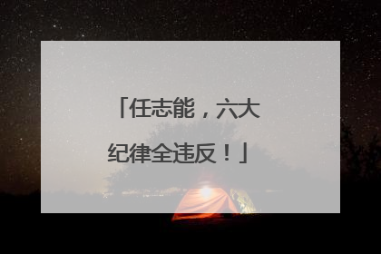 任志能，六大纪律全违反！