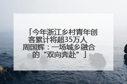 今年浙江乡村青年创客累计将超35万人 周国辉：一场城乡融合的“双向奔赴”