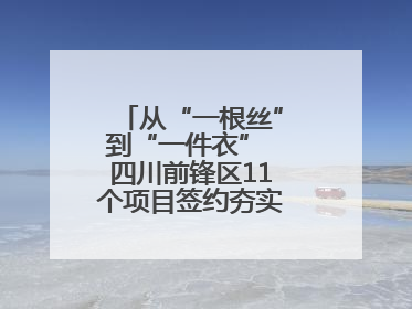 从“一根丝”到“一件衣” 四川前锋区11个项目签约夯实轻纺全产业链