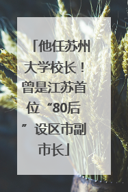 他任苏州大学校长！曾是江苏首位“80后”设区市副市长