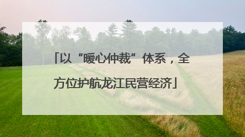 以“暖心仲裁”体系，全方位护航龙江民营经济