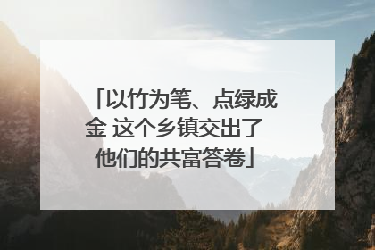 以竹为笔、点绿成金 这个乡镇交出了他们的共富答卷