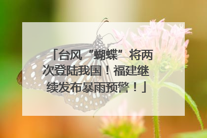 台风“蝴蝶”将两次登陆我国！福建继续发布暴雨预警！