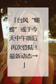 台风“蝴蝶”或于今天中午前后再次登陆！最新动态→