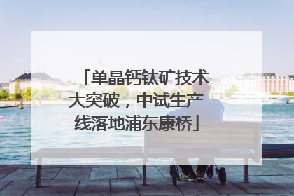 单晶钙钛矿技术大突破，中试生产线落地浦东康桥