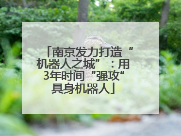 南京发力打造“机器人之城”：用3年时间“强攻”具身机器人