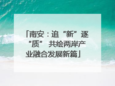 南安：追“新”逐“质” 共绘两岸产业融合发展新篇