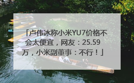 卢伟冰称小米YU7价格不会太便宜，网友：25.59万，小米副董事：不行！