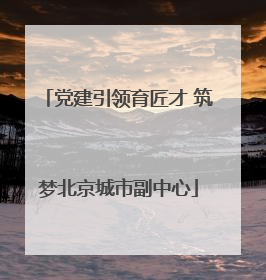 党建引领育匠才 筑梦北京城市副中心