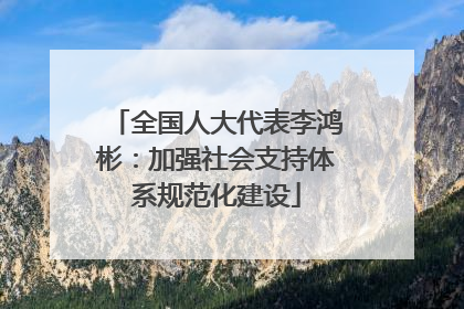 全国人大代表李鸿彬：加强社会支持体系规范化建设
