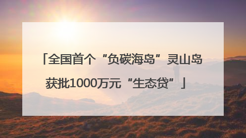 全国首个“负碳海岛”灵山岛获批1000万元“生态贷”