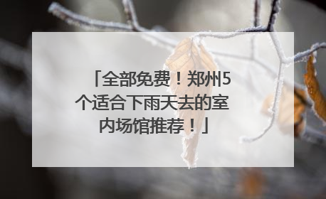 全部免费！郑州5个适合下雨天去的室内场馆推荐！
