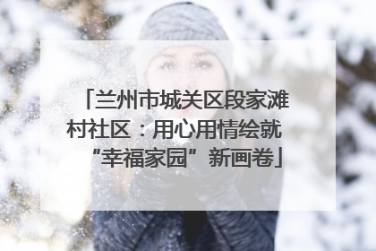兰州市城关区段家滩村社区：用心用情绘就“幸福家园”新画卷